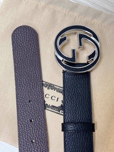 宽小牛皮经典，专柜新版Logo，原版进小皮底，精品双G贴皮铜扣 高端品质，实物实拍。