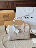 牛皮版本 Coach Rowan新款 蔻驰原单 枕头包，Ykk原单五金搭配精致面料 做工完美百搭神器 专柜尺寸 大号25 18Cm
