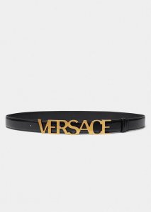 宽度3.0cm VRSACE 此款腰带采用柔软皮革制成，饰有Logo搭扣，并采用衣领铆钉固定，造型经典。
