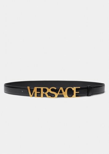 宽度3.0cm VRSACE 此款腰带采用柔软皮革制成，饰有Logo搭扣，并采用衣领铆钉固定，造型经典。
