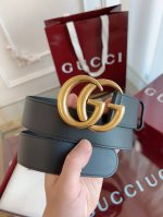 Gucci古驰法国原厂皮料，黑色牛皮 原版开模镀金扣，品质毋庸置疑 没有更好 只有最好 尺寸4.0厘米