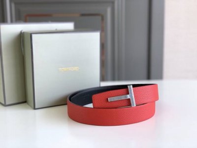 特 Tom Ford 汤姆福特客户供正品制作，定制高端意大利皮料，正品包装，美国品牌，简约商务男士腰带，3.8Cm宽