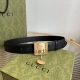 G家 宽度3.5 男士腰带 各式百搭单品继续为Gucci 2024早春系列添姿加彩。这款时尚腰带以黑色皮革匠心呈现，配以由钯金色调金属打造的Gucci铭牌腰带扣