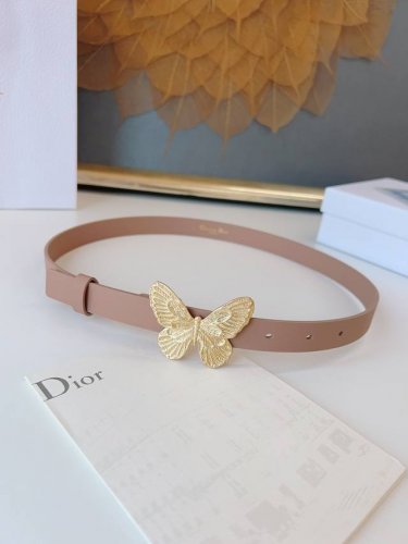 特 Dior 24早春 MéTamorphose 腰带 2.0Cm光滑牛皮革 超級火 蝴蝶搭扣系列
