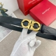 菲拉格慕 特种自动带皮腰带系列 ，原厂五金精品不锈钢扣，手感柔软舒适 宽3.5Cm。