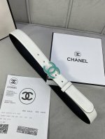 宽度3.0Cm Chanel 香奈儿 进口柔软小牛皮搭配金 银色金属磨胶钢扣。