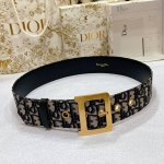 Dior 经典老花腰带 D字扣黄铜五金，5.0Cm 码数75、80、85