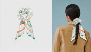 爱马仕Hermes “森林的低语”发圈，束发带两用 Twilly小丝巾 Twilly小丝巾 100%桑蚕丝 这款小巧的真丝配饰佩戴方式千变万化，可为您的日常造型