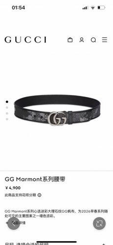 古奇 新款 Gg Marmont系列心选迷彩大理石纹Gg帆布，为2026早春系列随处可见的主要图案之一增色添彩，40Mm DDD