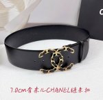 7.0Cm 香奈儿腰带，双面头层牛皮皮料，长度：.75.80.85.90.95.100.105.110欧，铜五金扣原版开模定制庆祝]