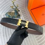 爱马仕 特种皮腰带系列 原厂五金精品不锈钢扣 手感柔软舒适 宽3.8Cm