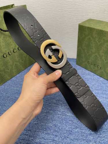 Gucci 经典款进口原厂印花面 搭配原版皮底 精品钢扣 宽4.0 Cm 经典永不过时款 潮流大方 时尚百搭