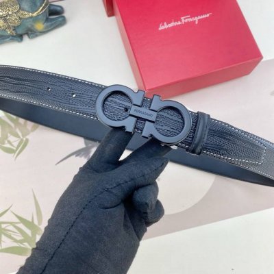 菲拉格慕 特种皮腰带系列 ，原厂五金精品不锈钢扣，手感柔软舒适 宽3.5Cm。 DDD