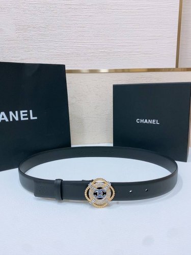 Chanel 春夏新款 小牛皮与黄铜Cc搭扣 精致细腻 光滑优雅 3.0Cm