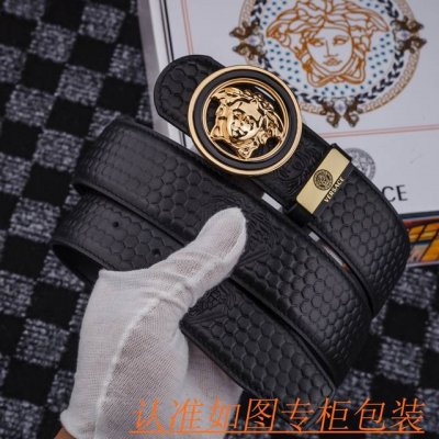 品名：范思哲 原单 材料：百分百头层牛皮，保证真皮。专柜原单品质、做工精细，送人自用首选 包装： 请认准如图专柜包装，赠送打孔器，银联发票，宽度3.8CM