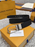 Louis Vuitton Lv腰带 格纹双面可用系列 原厂五金 精致手工绘边 柔软舒适 宽3.5