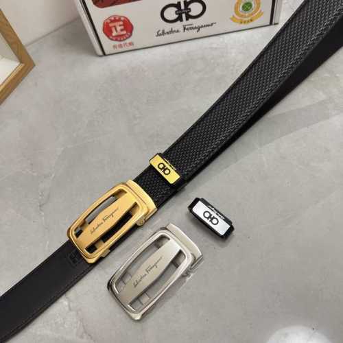 品名：菲拉格幕 自动带 材质：原单牛皮腰带 百分百头层牛皮腰带保证真皮，24K纯钢扣，专柜原单品质、做工精细，时尚大牌，送人自用首选 包装： 请认准如图专柜包装