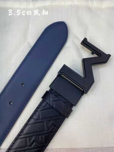 Montblanc万宝龙 宽3.5Cm 采用头层牛皮 精品针式扣头 自由裁剪商务休闲皮带