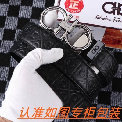 品名：菲拉格木原单 材料：百分百头层牛皮，保证真皮。24K纯钢扣双面可用专柜同等质量， 送人自用首选 包装： 请认准如图专柜包装，赠送打孔器，银联发票，宽度3.