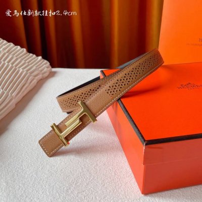 特 女神必备 Hermes㊣ 原单爱马仕，宽2.4Cm进口原版皮带身，双面可两面用，精品电镀五金 ！