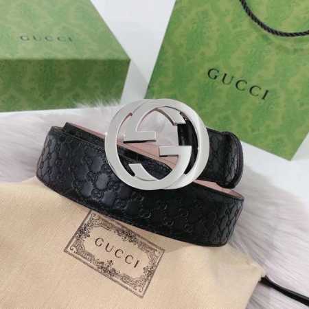Gucci古奇 原单正品 Guccl经典皮带压花 尺寸3.8Cm海外原单货，意大利创作，配以双G互扣金属扣，原版皮纹拿的走图片拿不走的品质，升级后与正品零距离， - 点击图像关闭