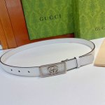 Gucci 古奇官网新款，双面原厂小牛皮搭配互扣式双g精品纯铜五金腰带，专柜规格 2.0Cm