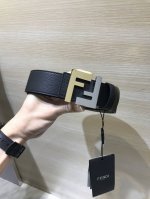 新款 Fd 宽38 Mm 支持Nfc 芯片扫描，标志造型皮带，原版双层间色 双层F铆钉扣，进口原版小牛皮压花制成，镀金表面金属制品，品质保证，非市场通货！