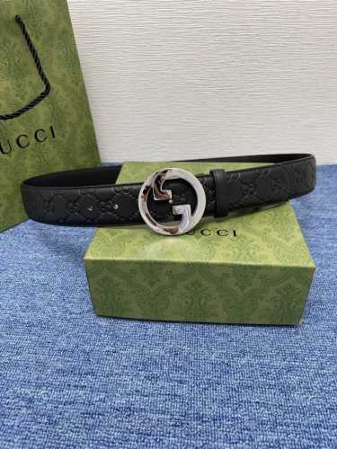 Gucci 经典款进口原厂印花面 搭配原版皮底 精品钢扣 宽4.0 Cm 经典永不过时款 潮流大方 时尚百搭