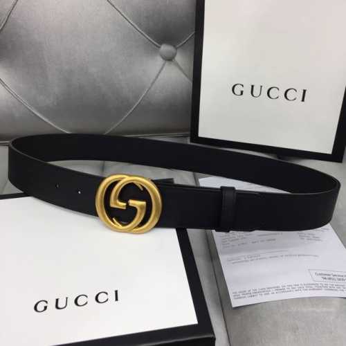 配送专柜全套礼盒包装。 Gucci 经典原单配以标志双 G 带扣。宽度:3.8Mm手感柔软，修长真皮腰带采用gucci原厂小牛皮精致而成。 品质保证 无忧售后