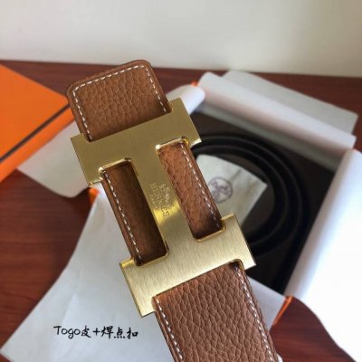 Hermes原单品质经典男款腰带专柜Togo皮搭配精钢马拉车焊点扣38毫米，实用与美观兼并。6524290