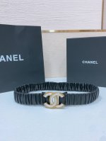 Chanel 24C Cc树脂白 齿链黄铜Logo扣 小牛皮 银色金属 与 金色金属 3.0Cm精品 弹力十足 百搭 优雅 码数含扣S=65Cm总长可用75、8