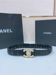 Chanel 24C Cc树脂白 齿链黄铜Logo扣 小牛皮 银色金属 与 金色金属 3.0Cm精品 弹力十足 百搭 优雅 码数含扣S=65Cm总长可用75、8