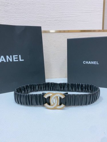 Chanel 24C Cc树脂白 齿链黄铜Logo扣 小牛皮 银色金属 与 金色金属 3.0Cm精品 弹力十足 百搭 优雅 码数含扣S=65Cm总长可用75、8