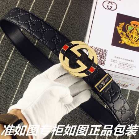 品名：古奇.Gu Cci原单 型号：认准如图专柜包装，赠送打孔器 材料：百分百头层牛皮，保证真皮。24K纯钢扣，古铜色工艺红绿布系列专柜同等质量， 送人自用首选 - 点击图像关闭