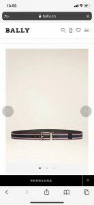 特 Bally 巴利 专柜同款 男士休闲腰带 宽3.5Cm 这款 Taylan 腰带采用双面设计，以织物和皮革混纺面料制成，反面为光滑黑色饰面，正面饰有海军蓝色