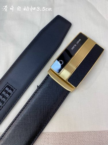 特 万宝龙男士自动腰带- 宽度34Mm 316精品钢扣 精工打造 手感柔软 可以裁剪