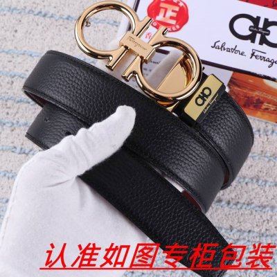 品名：菲拉格木 腰带原单 皮带 材料：百分百头层牛皮，保证真皮。24K纯钢扣双面可用专柜同等质量， 送人自用首选 包装： 请认准如图专柜包装，赠送打孔器，银联发