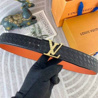 lv 特种皮腰带系列 ，原厂五金精品不锈钢扣，手感柔软舒适 宽3.8Cm。