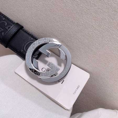 特 Gucci专柜同款 进口牛皮g家专用进口底衬里 搭配纯铜五金带扣，纯进口机械车线，工艺精细宽度40Mm - 点击图像关闭