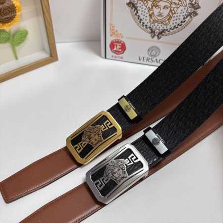 品名：Versace.范思哲 材质：原单牛皮腰带 百分百头层牛皮腰带保证真皮，24K纯钢扣，专柜原单品质、做工精细，时尚大牌，送人自用首选 包装 - 点击图像关闭
