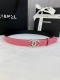 宽度3.0Cm Chanel 香奈儿 进口柔软小牛皮金 银色花纹金属精品钢扣。
