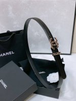 Chanel 24C 链条 牛皮黑 Logo搭扣 黄铜金属 进口胎牛皮平纹带身 饰有Cc小Logo手感柔软 细腻 2.0Cm