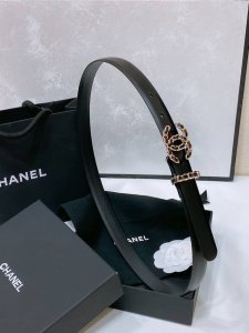 Chanel 24C 链条 牛皮黑 Logo搭扣 黄铜金属 进口胎牛皮平纹带身 饰有Cc小Logo手感柔软 细腻 2.0Cm