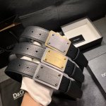 Dg 宽4.0Cm Dolce&Gabbana 新款 进口荔枝纹牛皮 Lux 鞍皮腰带，雅致配饰，搭配双电镀标牌