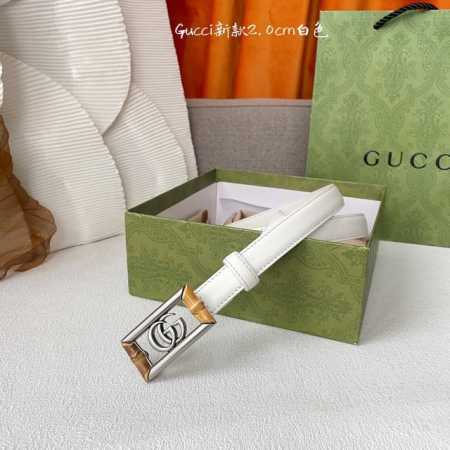 特 Gucci 宽2.0Cm新款 面进口小牛皮 搭配原版平纹底 精品方形竹节扣 经典永不过时款 潮流百搭 - 点击图像关闭