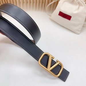 特 4.0Cm 华伦天奴官网新款，双面头层牛皮皮料，长度：85.90.95.100.105.110欧，精品铜五金扣带钢印原版开模定制庆祝]