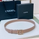 特 C Hanel 24S Cc 水钻 Logo字母搭扣 黄铜金属小牛皮腰带 手感柔软 细腻 3.0Cm