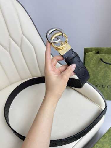 gucci，原厂精密电渡扣头，意大利原厂皮，宽3.8Cm，代购级。