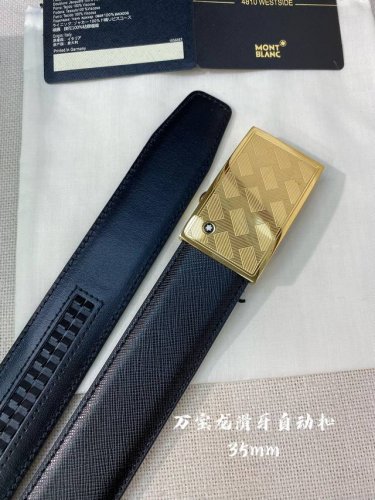 特 万宝龙男士自动腰带- 宽度34Mm 316精品钢扣 精工打造 手感柔软 可以裁剪
