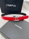 宽度3.0Cm Chanel 香奈儿 女士腰带皮带新款柔软的内衬进口小牛皮搭配精品镶钻钢扣金 银色扣。